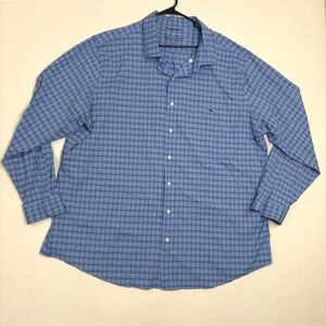 Vineyard Vines OTG On-The-Go Performance Blue Check Shirt 3XT Mens Tall Long Slv